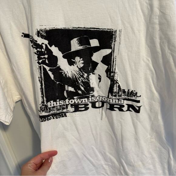Vintage White This Town is Gonna Burn Cowboy Graphic Tee Unisex XL - Picture 8 of 10